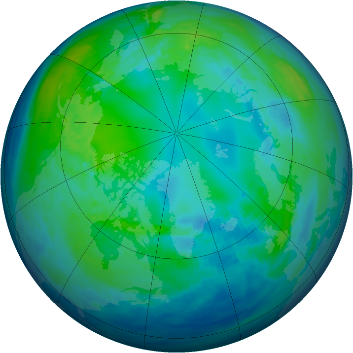 Arctic ozone map for 30 October 1992